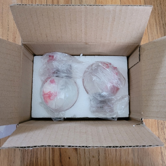 COPY 1 - Pottery Barn Glass Ball Finials Pewter Large 2.75" dia x 3.25" h - Picture 9 of 9